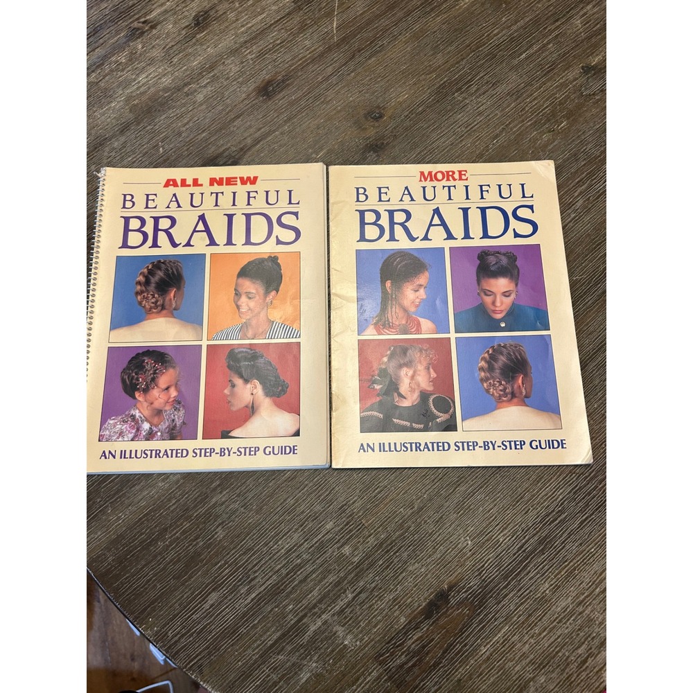 Vintage Beautiful Braids Hair Styling Books Lot of 2 1990s Step by Step Guides